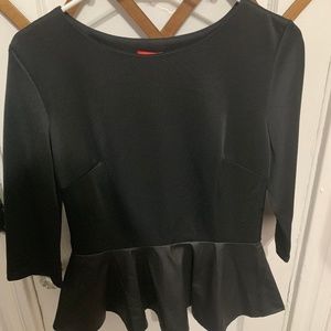 Black Pelham Shirt with Leather Trim